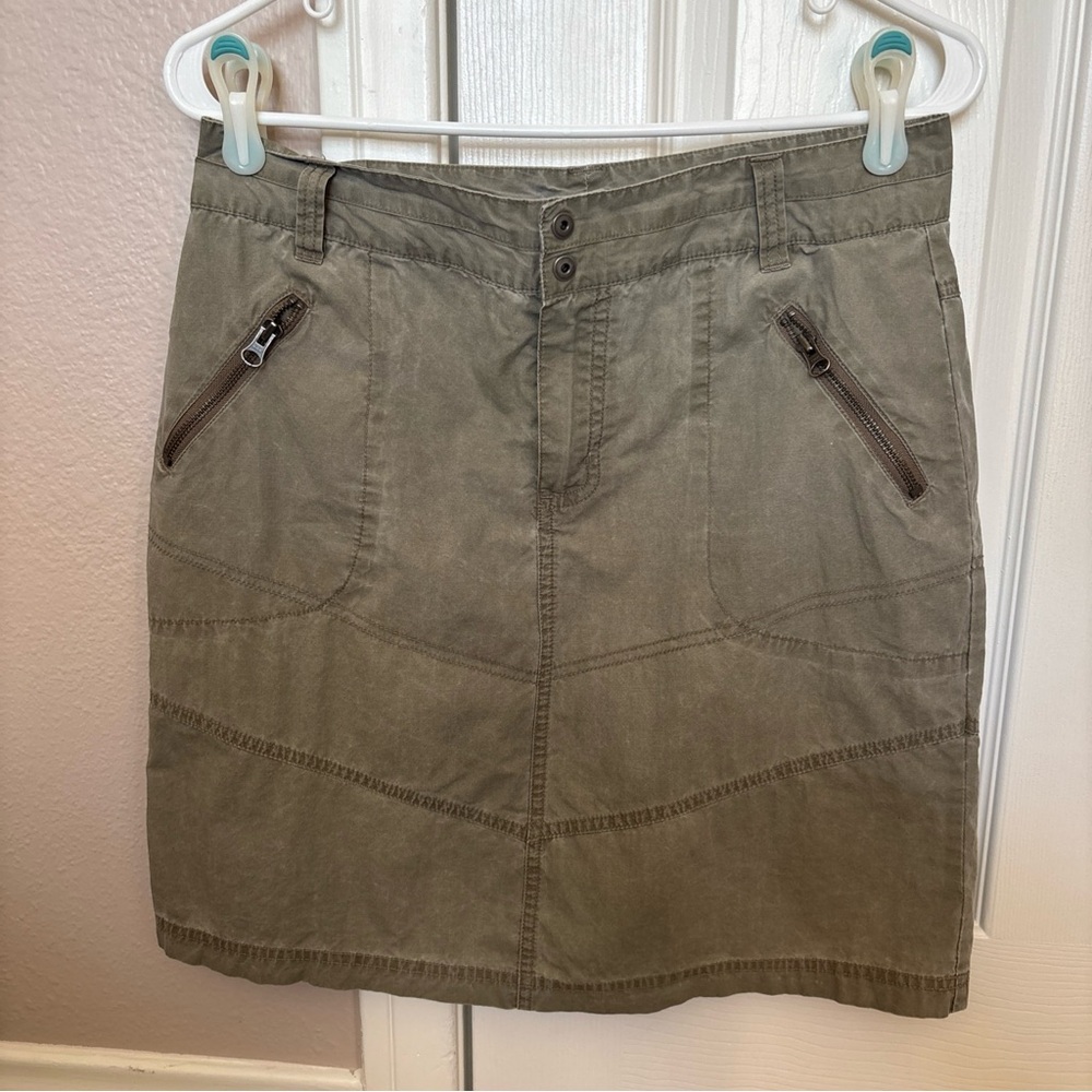 Columbia Women Utility Skirt 10 Olive Green Cargo Hiking Outdoor Trail Adventure
